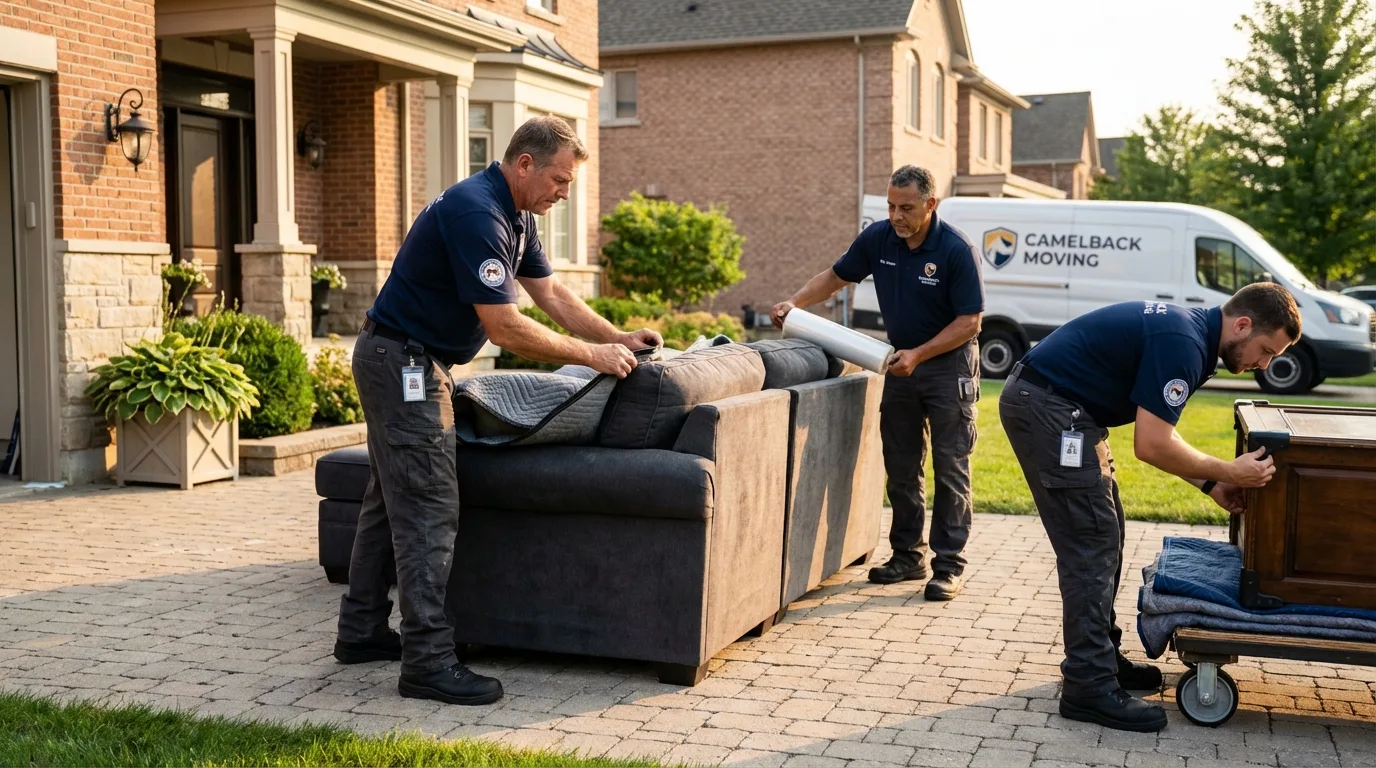 Large estate moving crew wrapping furniture in Petal, MS